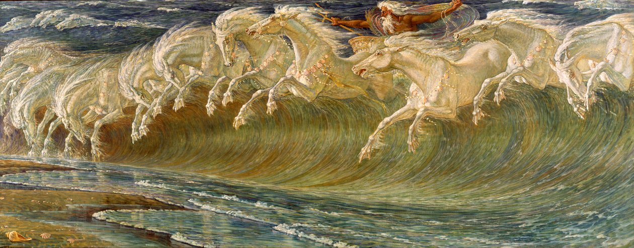 Neptunus hästar, 1892 av Walter Crane