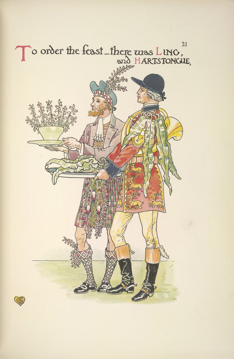 Två tjänare, Ling och Hartstongue av Walter Crane