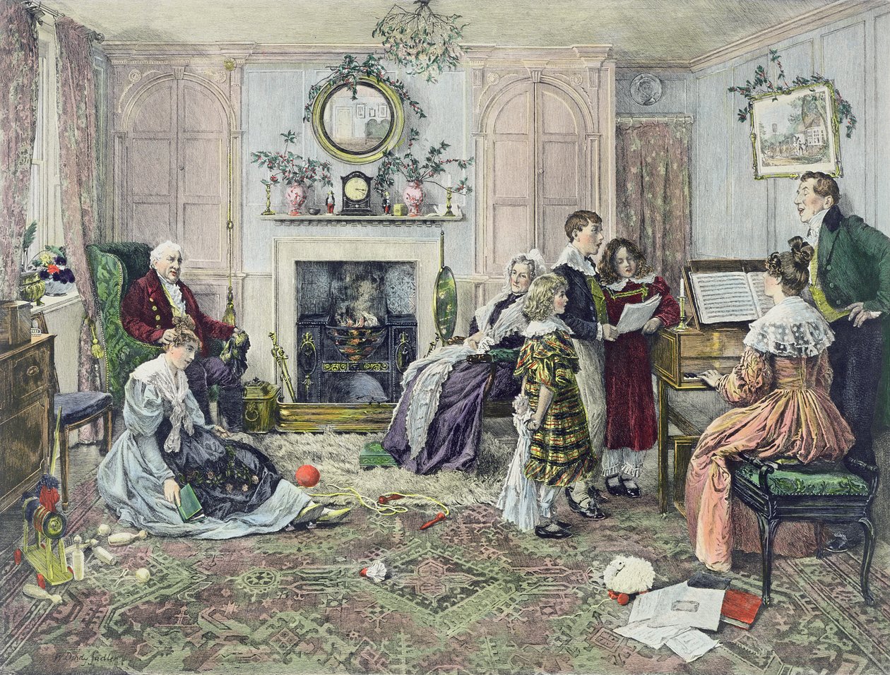 Julsånger (akvatint från 20833) av Walter Dendy (after) Sadler