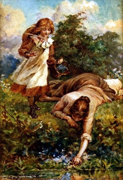 Plockar blåklockor av Walter Duncan