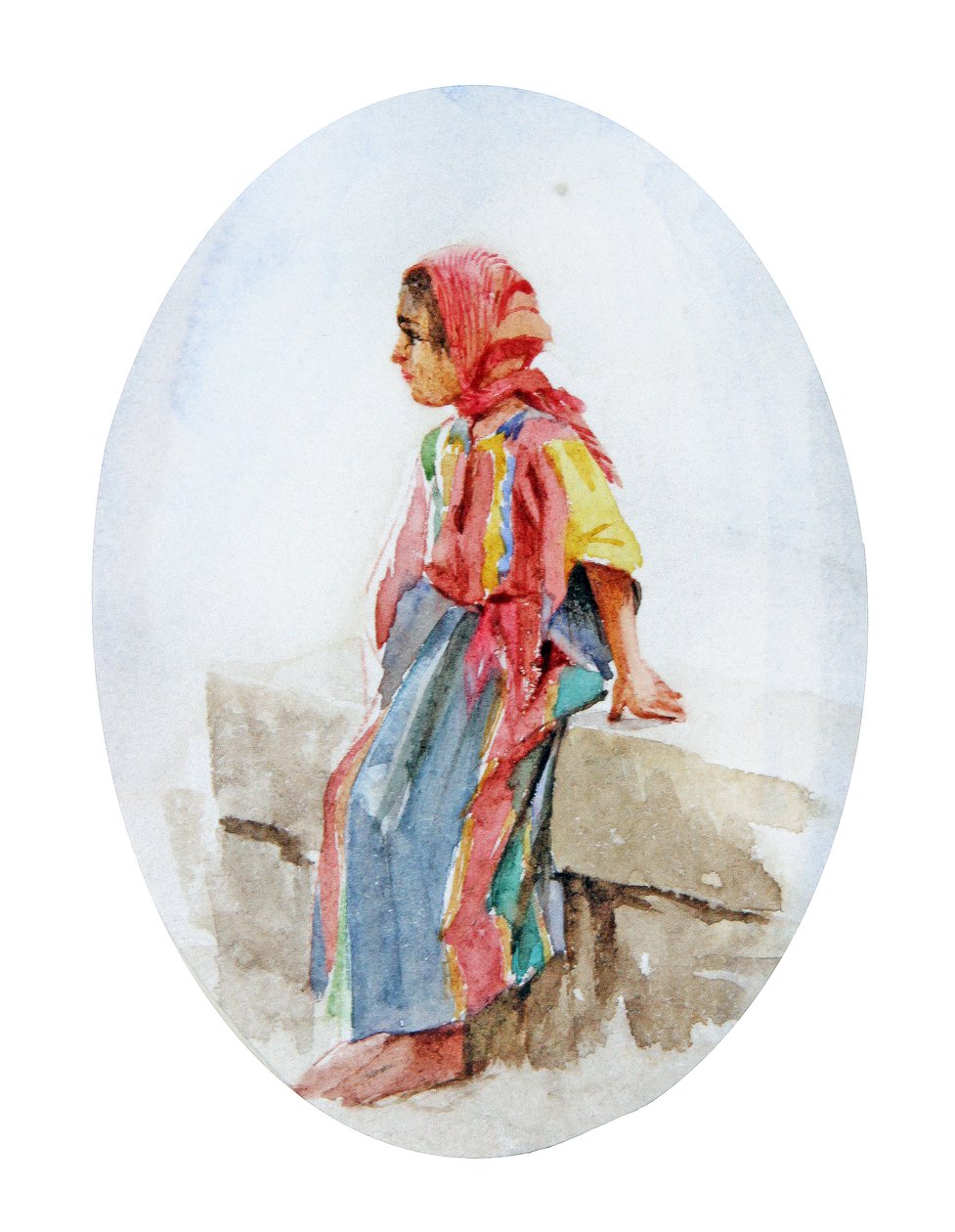 Ung arabisk flicka (akvarell) av Walter Frederick Roofe Tyndale