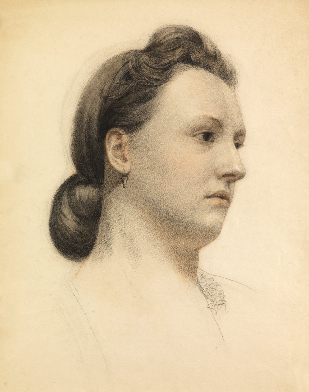 Miss Wells (färgad krita på papper) av Walter Fryer Stocks