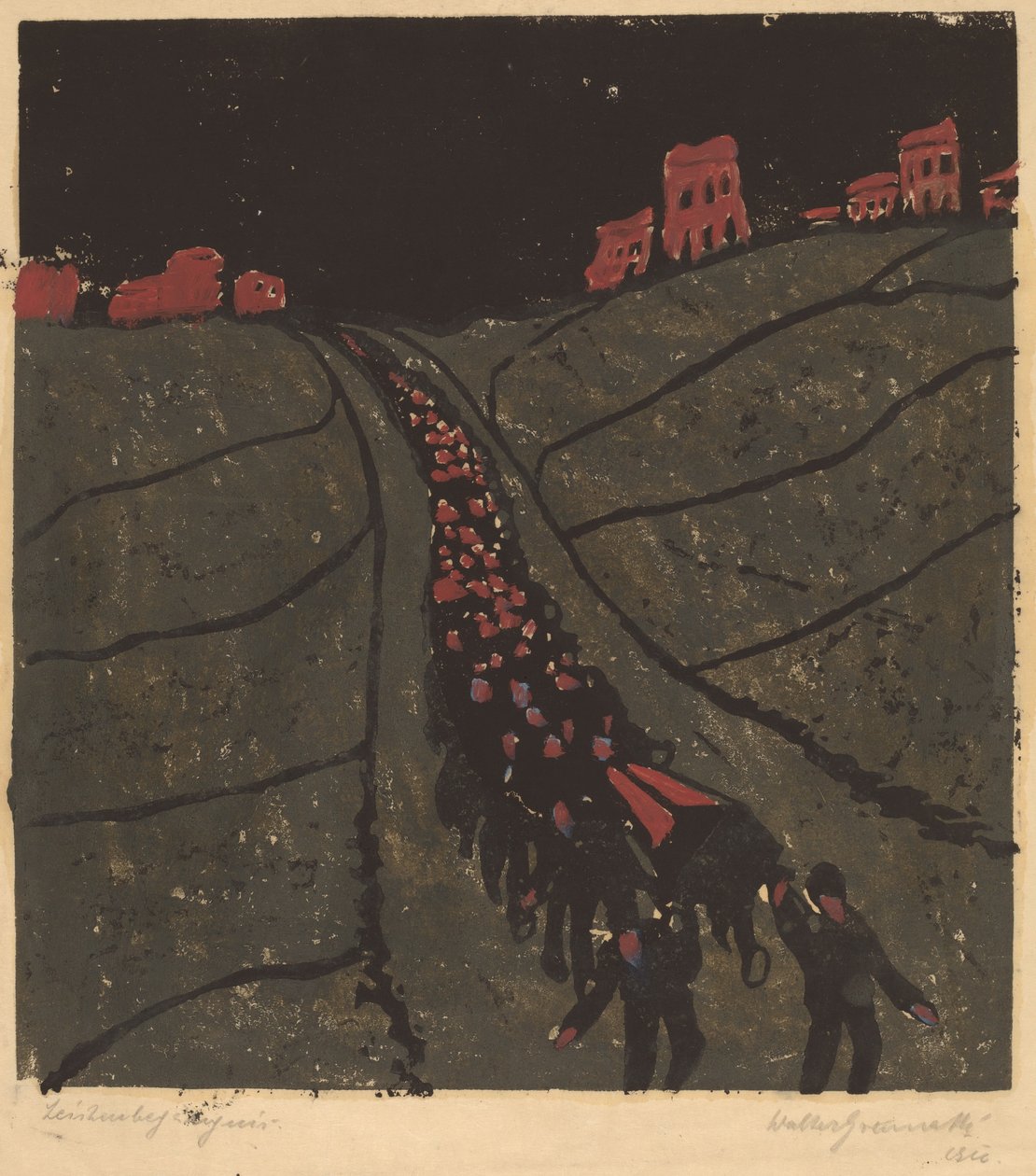 Begravningsbegravningen, 1916. av Walter Gramatte