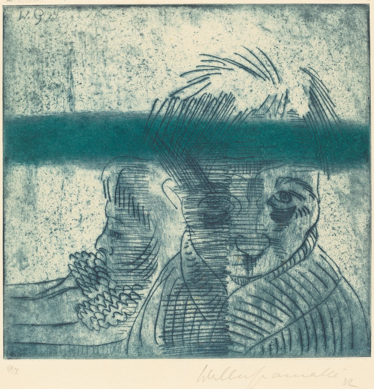 Paret Das Paar, 1922. av Walter Gramatte