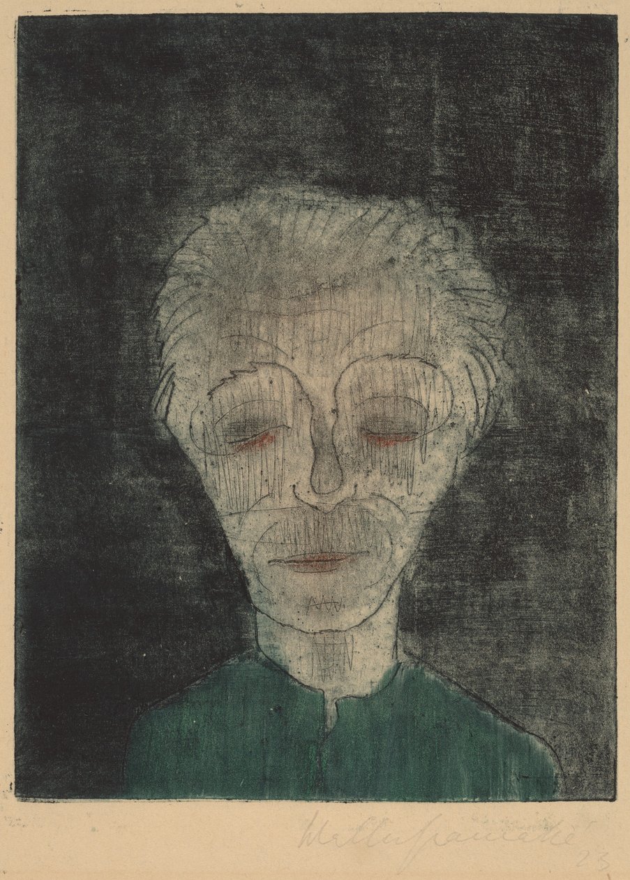 Självporträtt av trött man, 1923. av Walter Gramatte