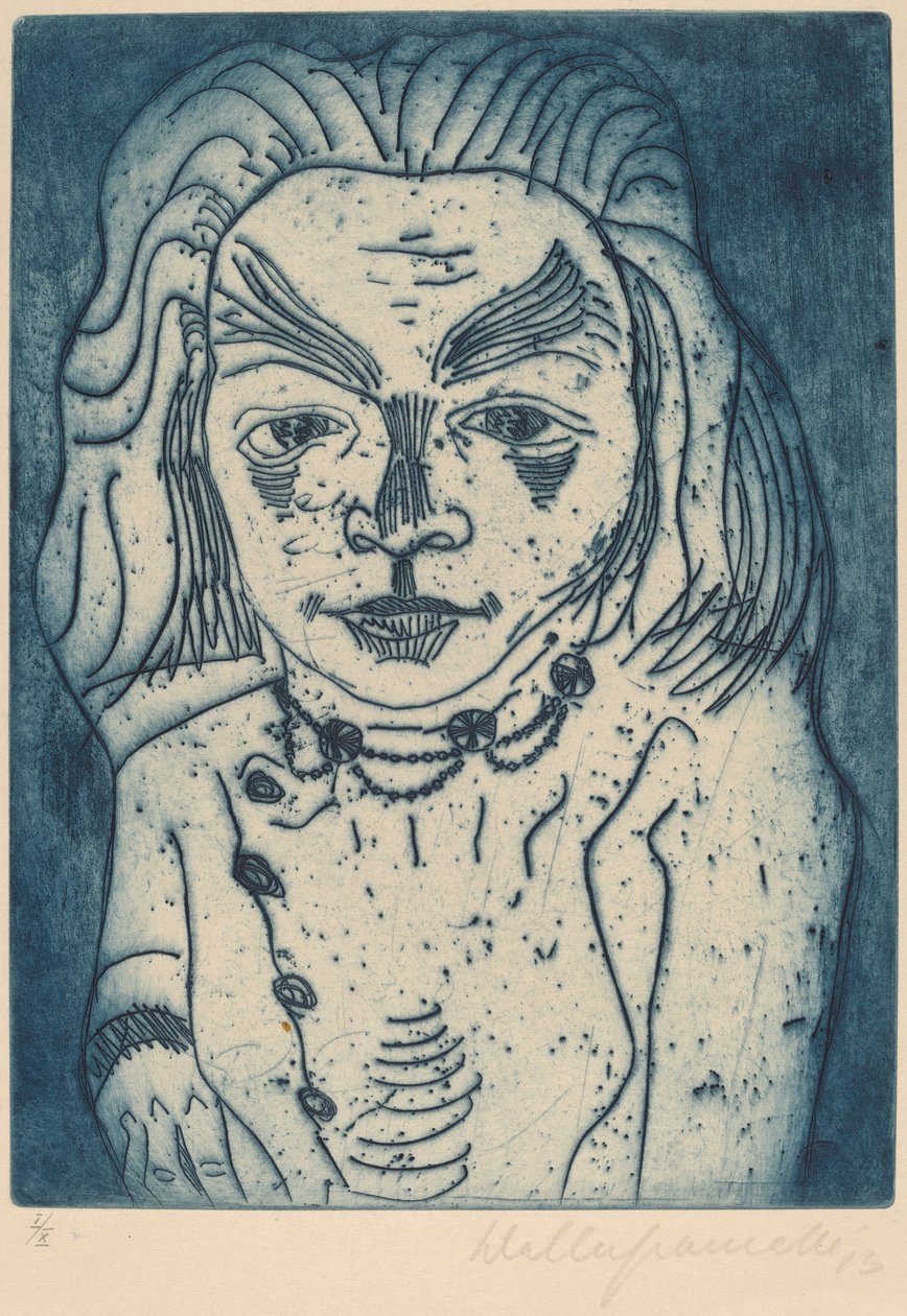 Kvinna med ett halsband, 1923. av Walter Gramatte