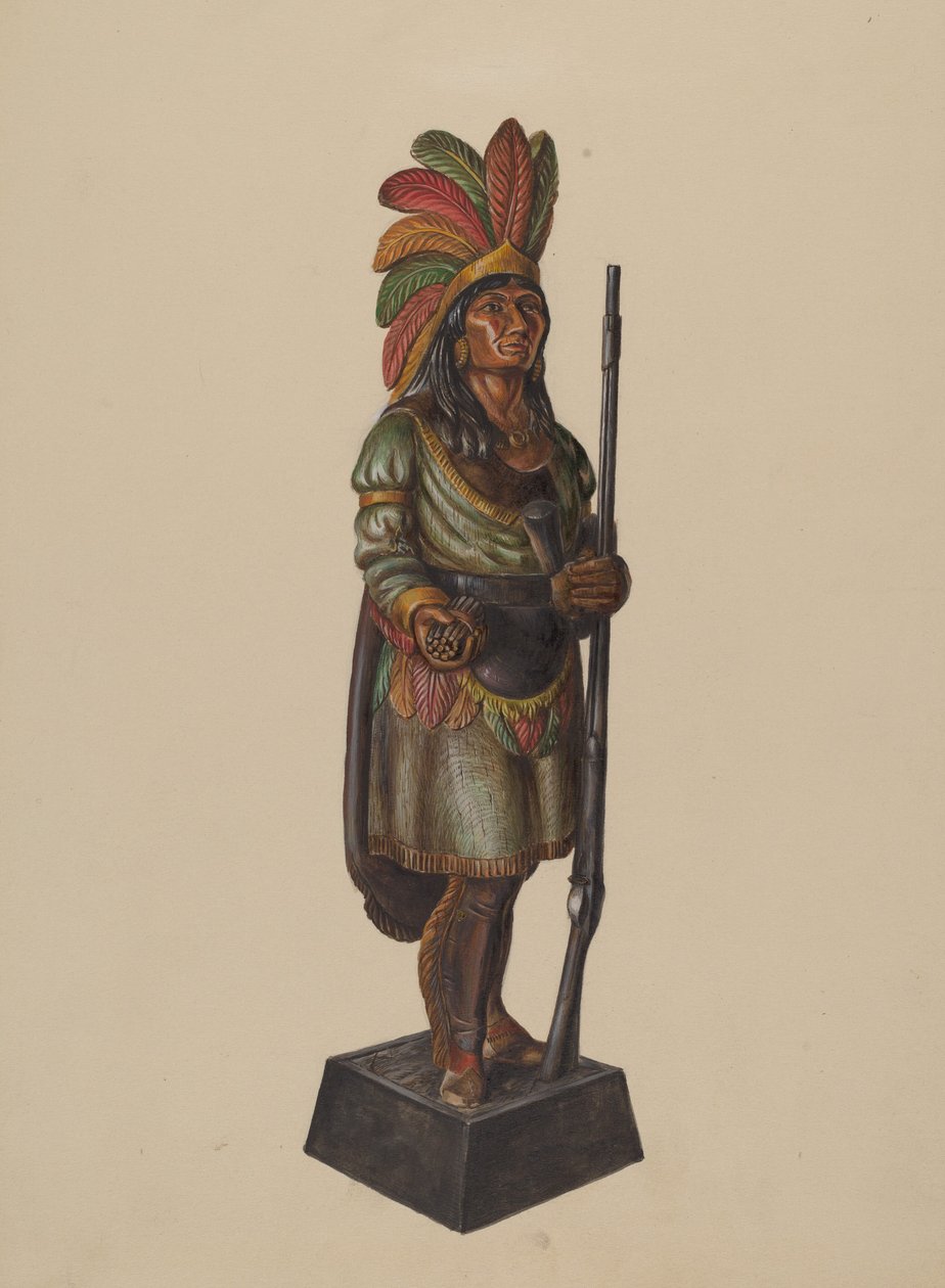 Cigarraffär Indian, ca. 1936. av Walter Hochstrasser