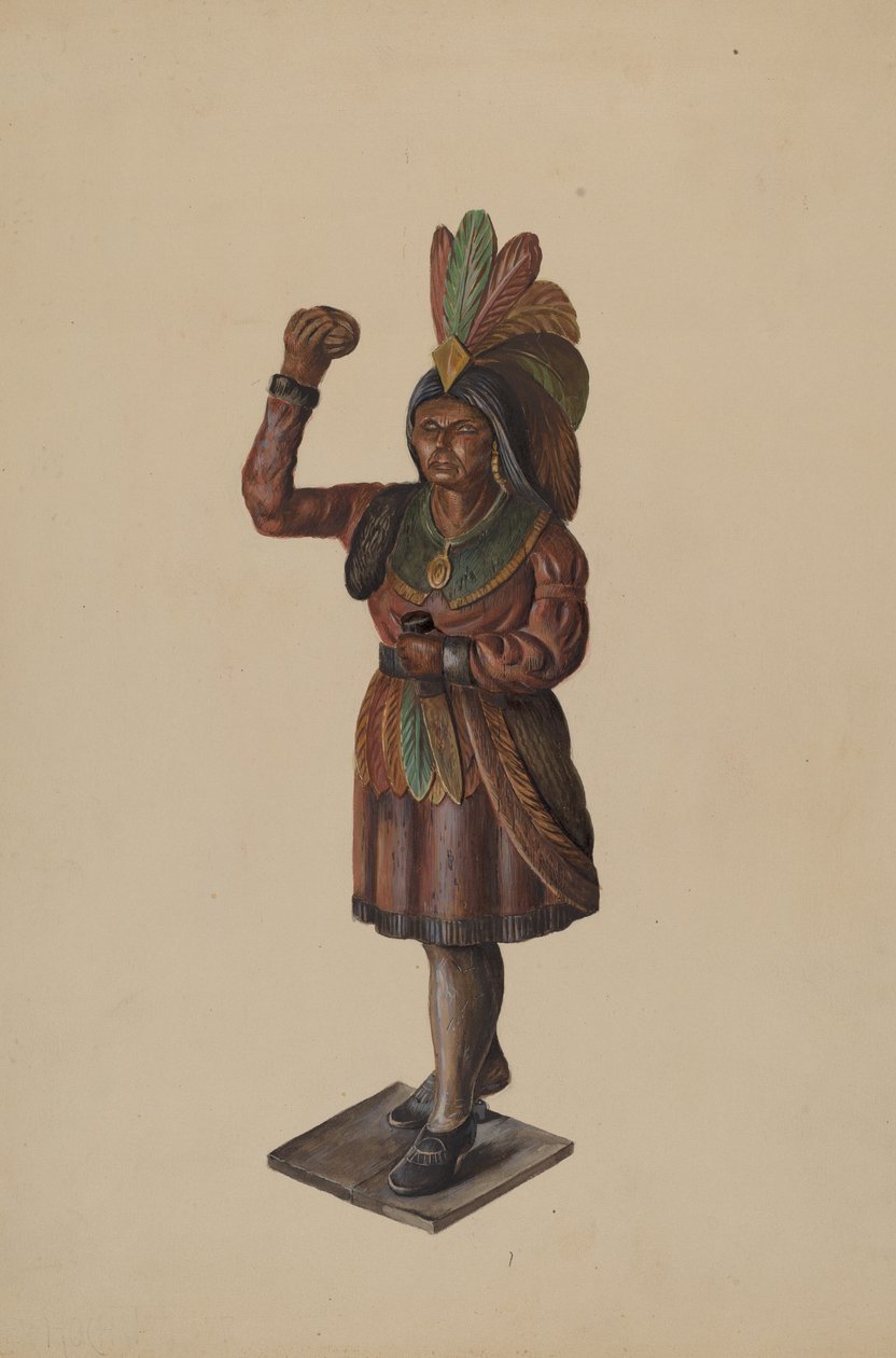 Cigarraffär Indian, ca. 1936. av Walter Hochstrasser