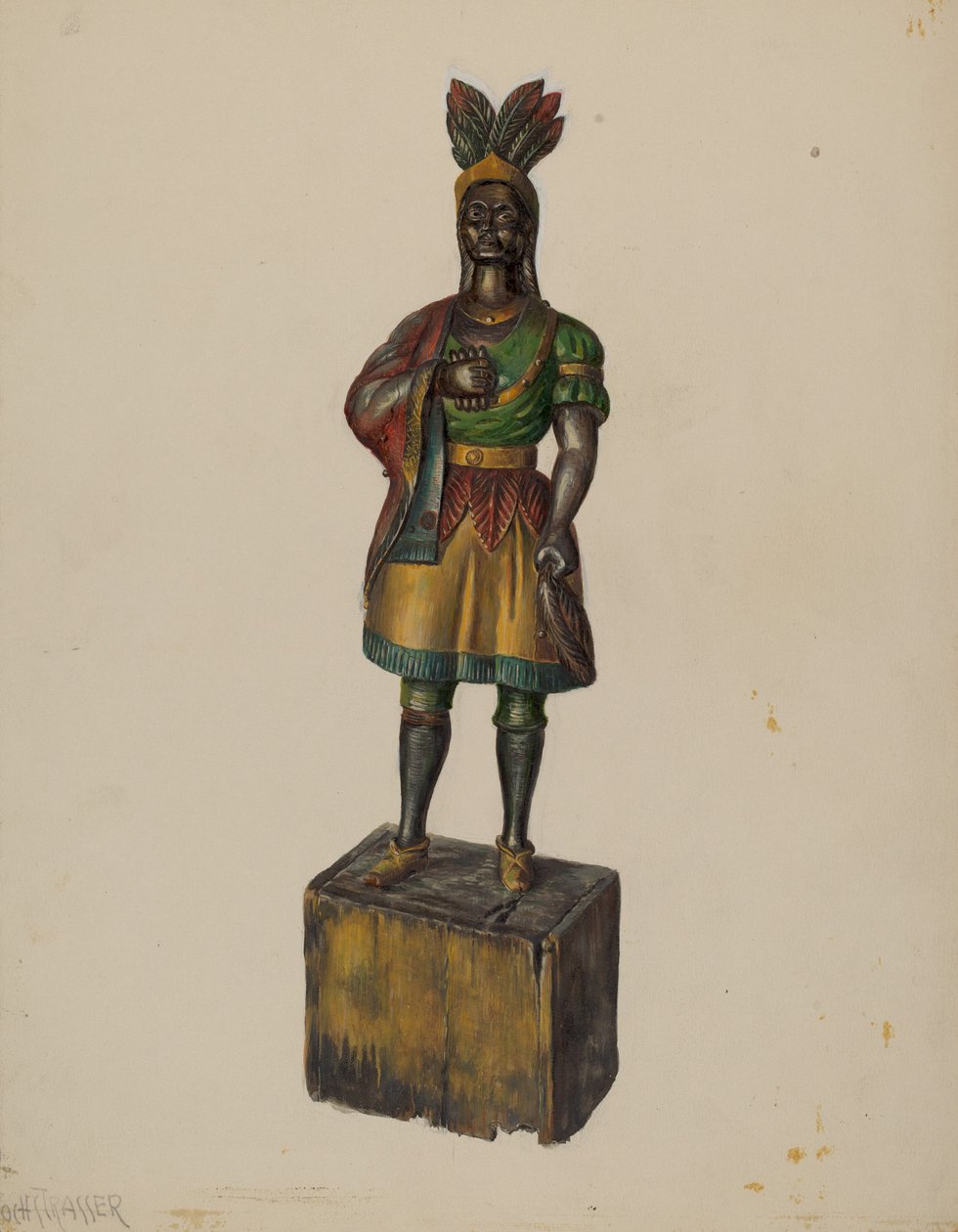 Cigarraffär Indian, ca. 1936. av Walter Hochstrasser