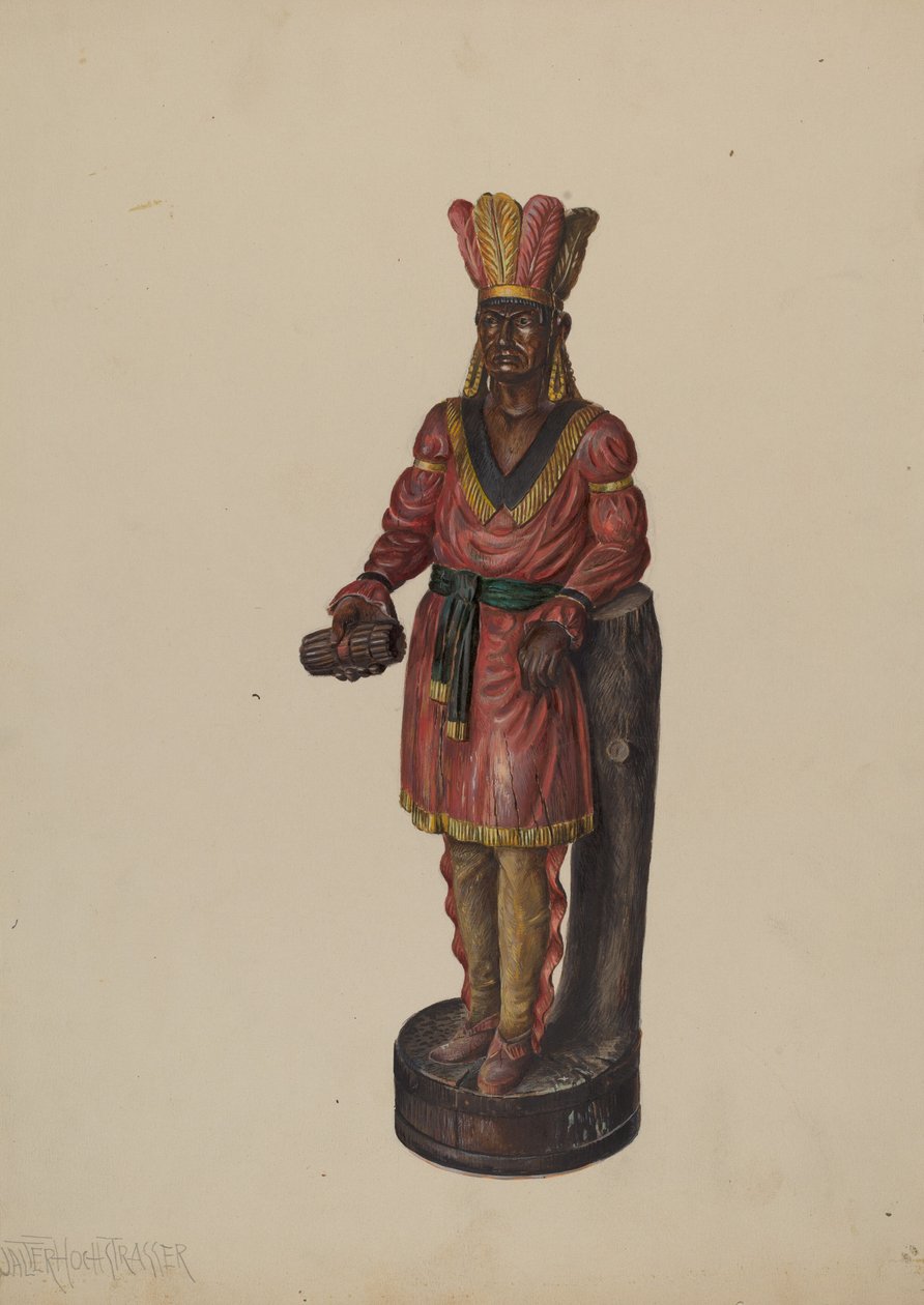Cigarraffär Indian, ca. 1936. av Walter Hochstrasser