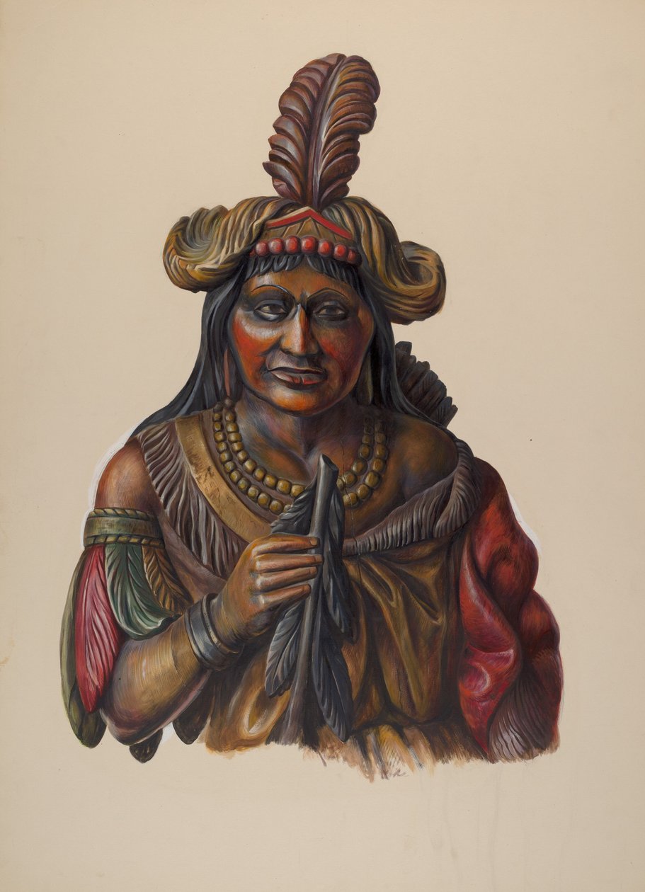 Cigarraffär Indian, ca. 1937. av Walter Hochstrasser