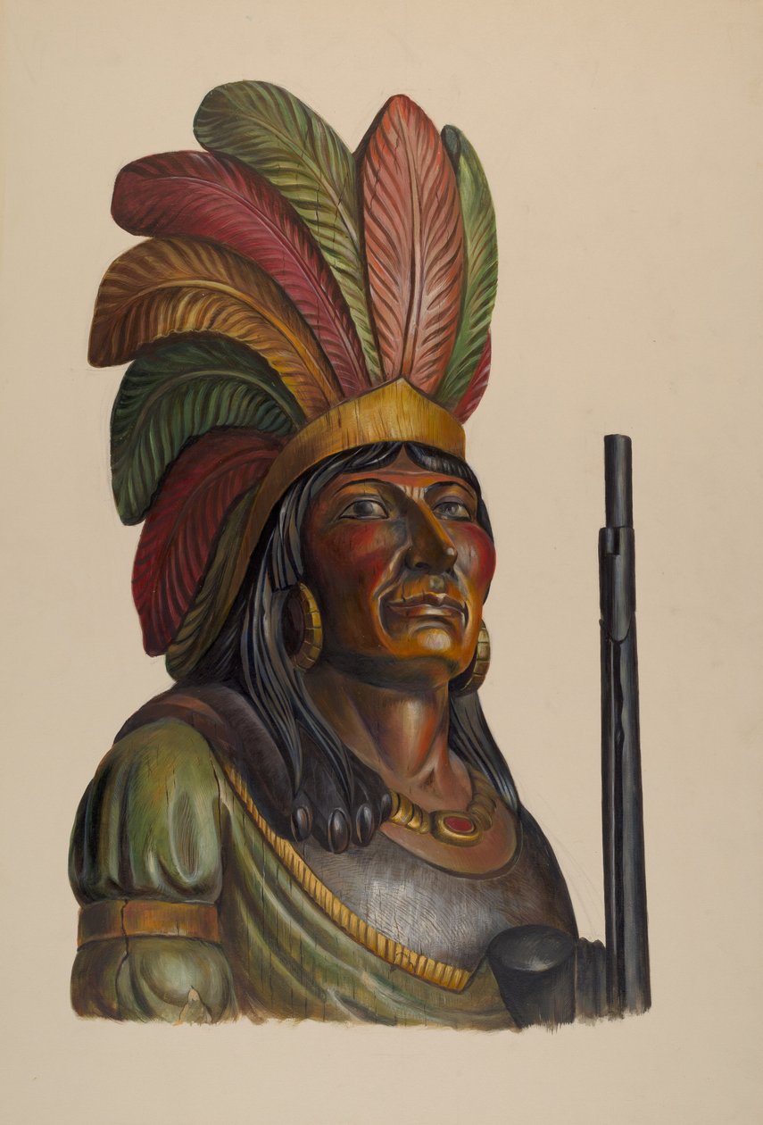 Cigarraffär Indian, ca. 1937. av Walter Hochstrasser