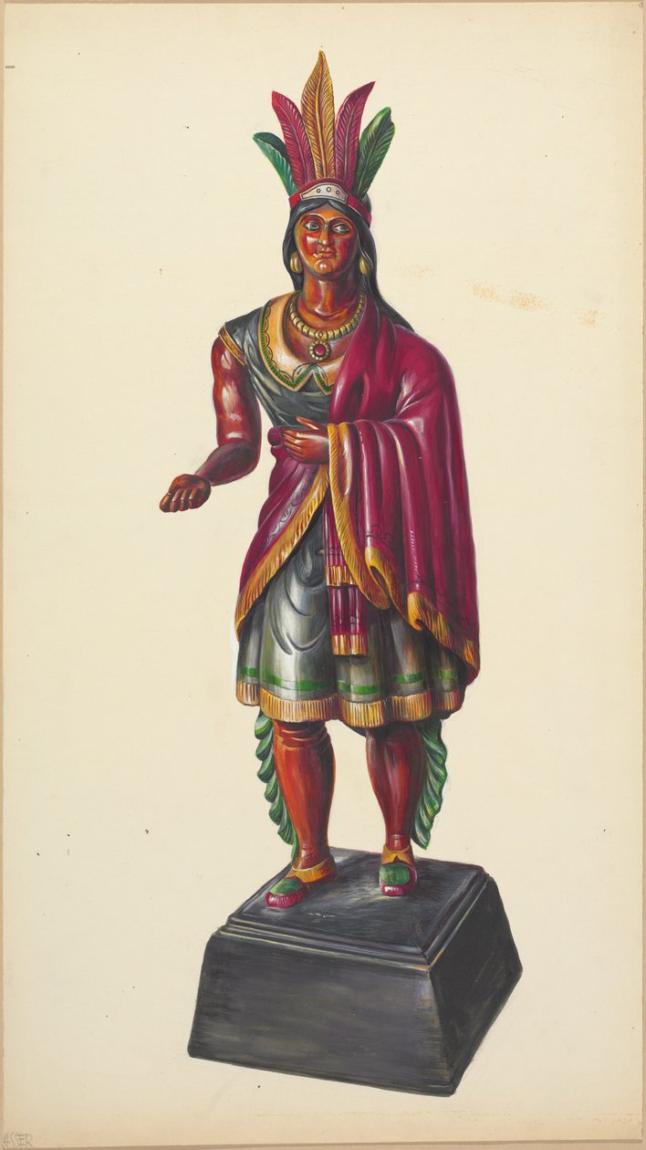 Cigarraffär Indian, ca. 1937. av Walter Hochstrasser
