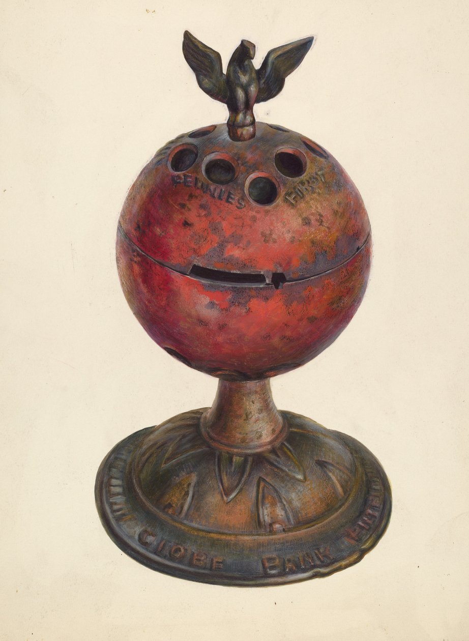 Leksaksbank: Globe, ca. 1939. av Walter Hochstrasser