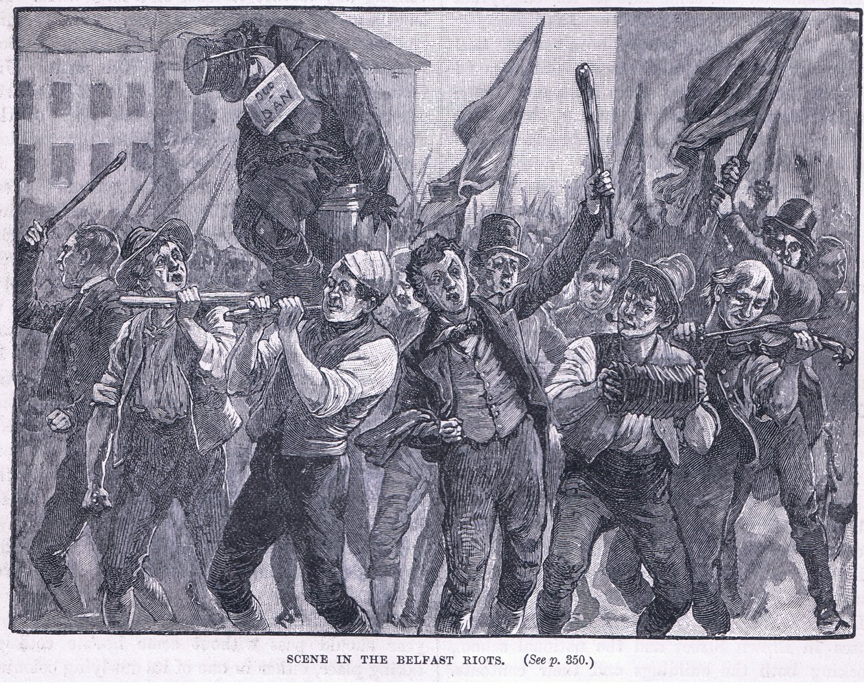 Scen i Belfast Riots 1864 AD av Walter Paget