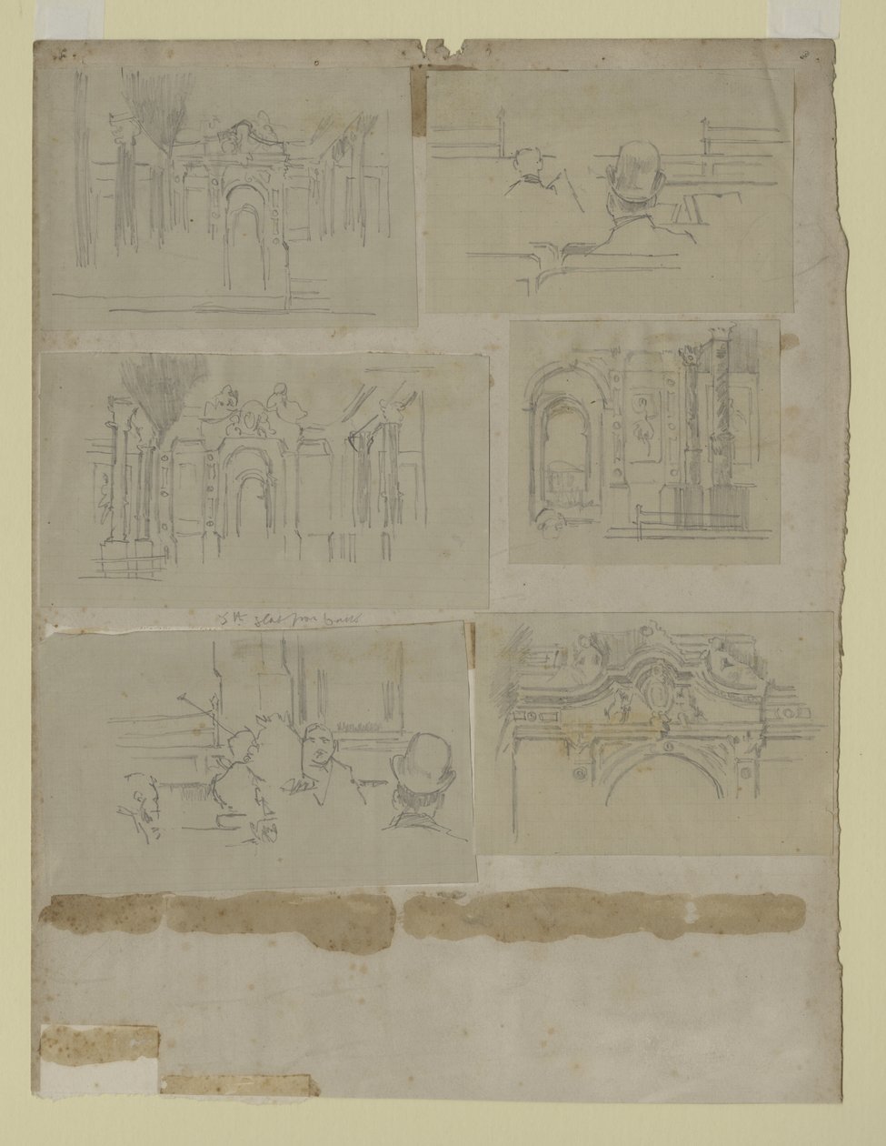 Flera studier (penna på papper) av Walter Richard Sickert