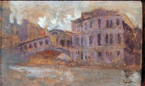 Rialtobron och Palazzo Camerlenghi av Walter Richard Sickert