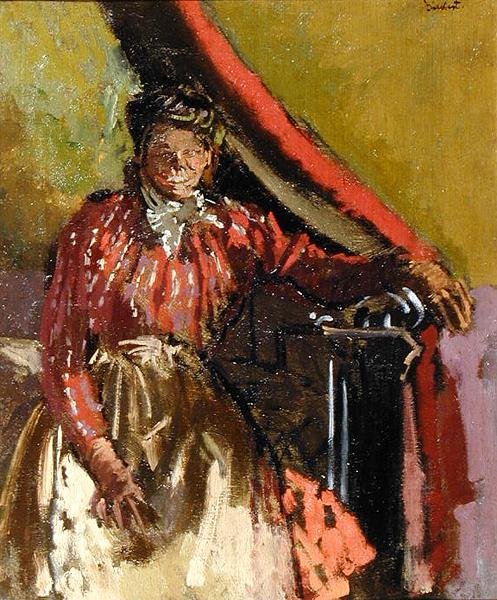 Kvinna som sitter på en säng av Walter Richard Sickert