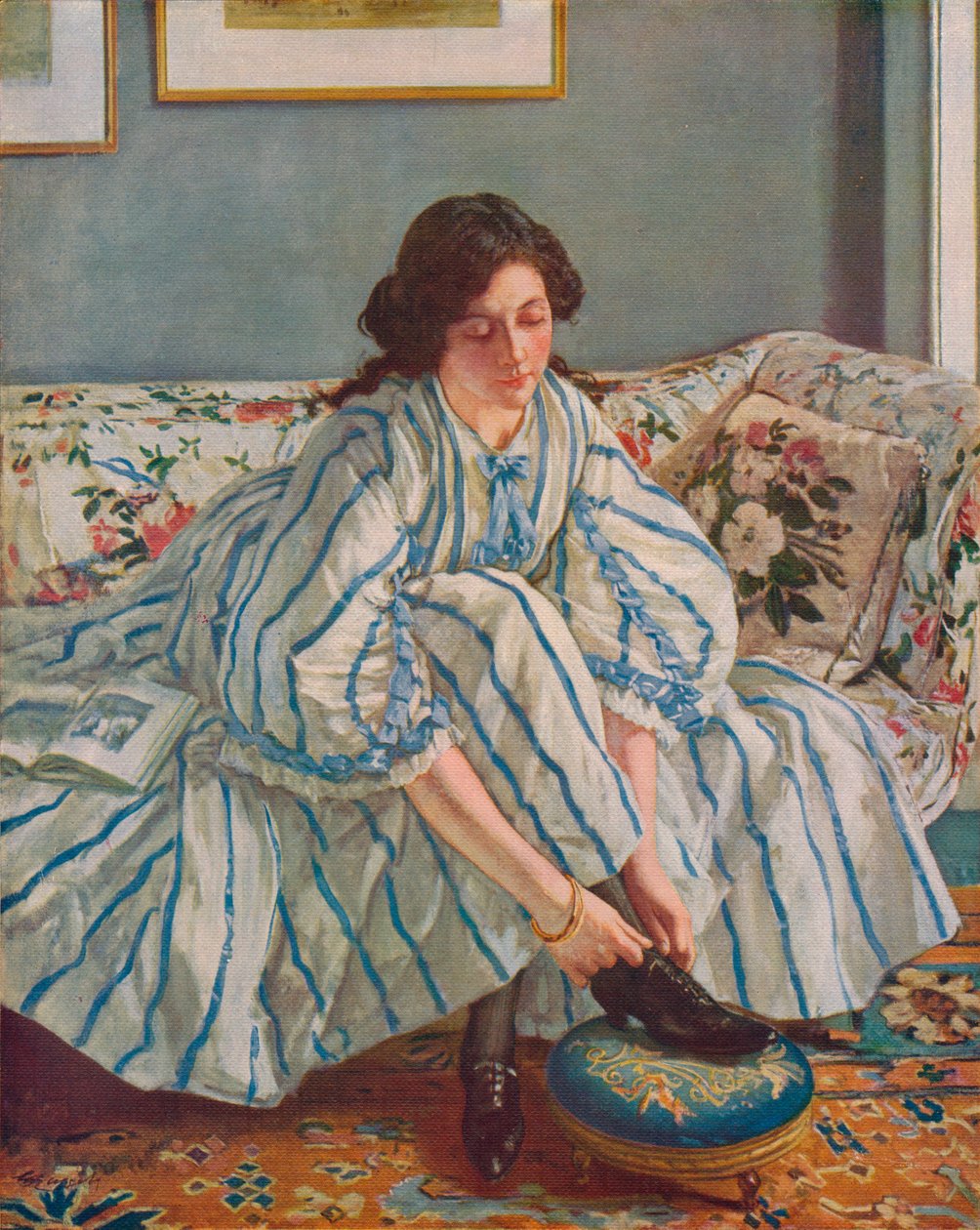 Knyter hennes skor, ca 1900 av Walter Russell