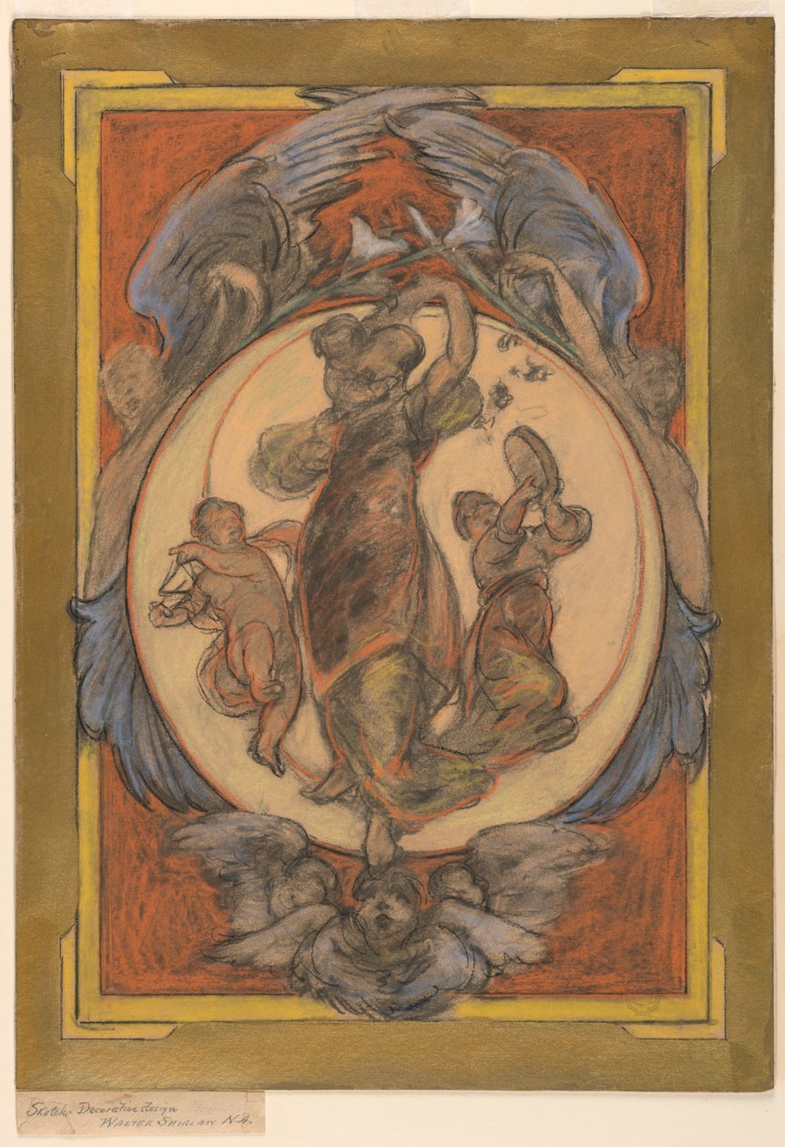 Studie för "The Crescent Moon" av Walter Shirlaw