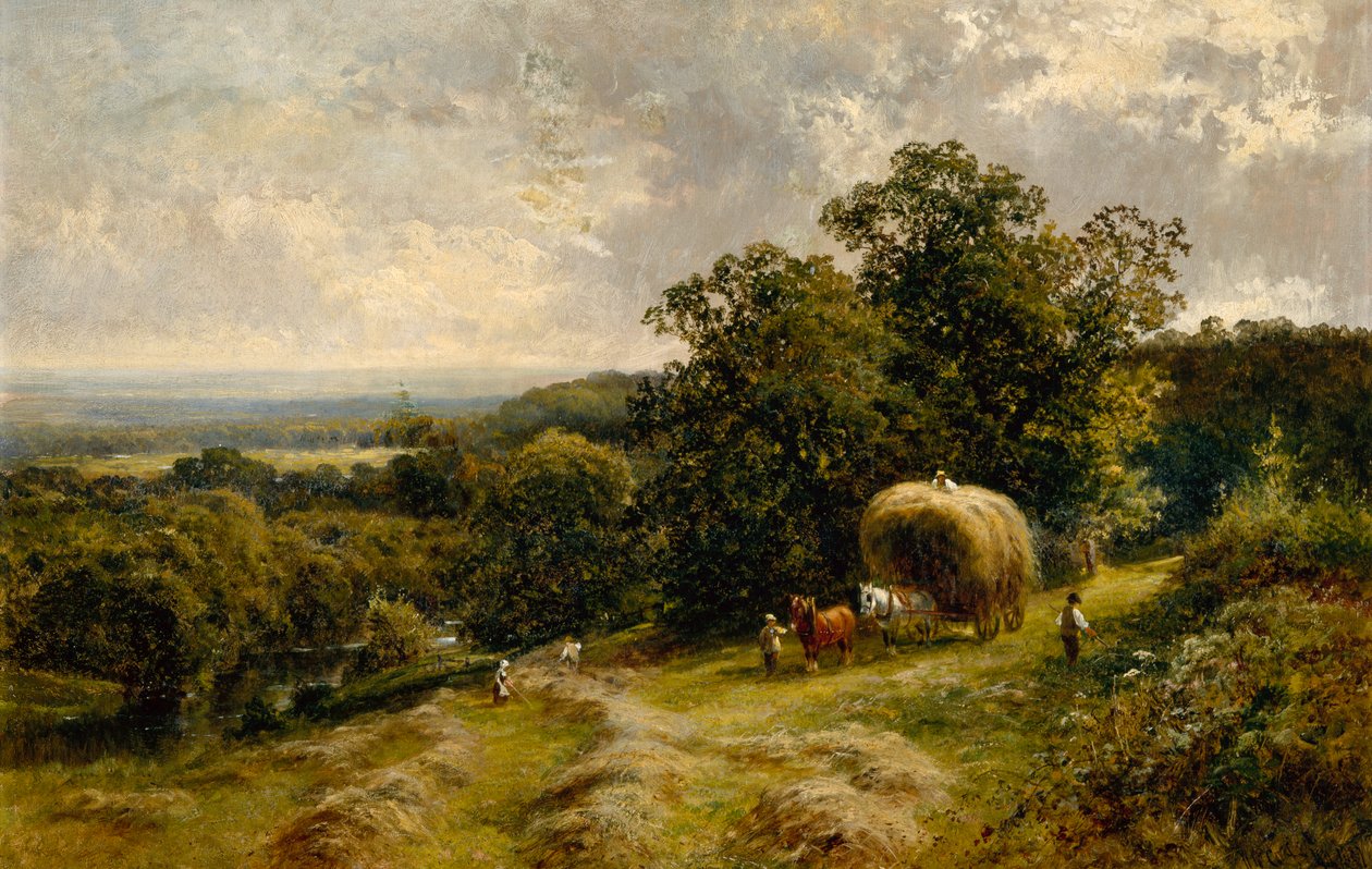 Carting Hay nära Brockham, Surrey av Walter Wallor Caffyn