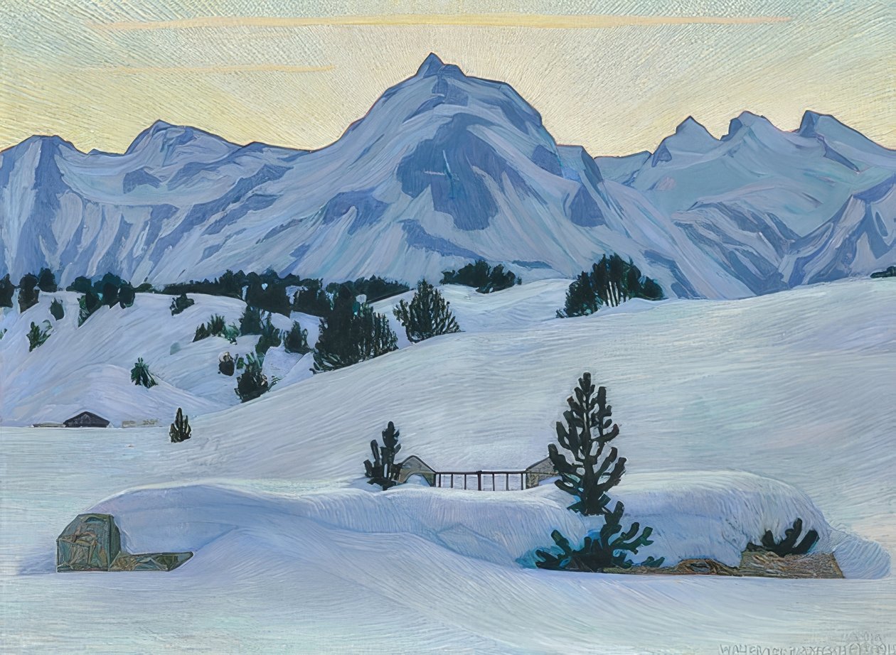 Vinterlandskap nära Maloja. 1912 av Walter von Ruckteschell