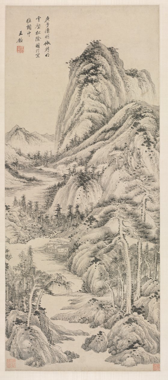 Shade of Pines i en molnig dal av Wang Jian
