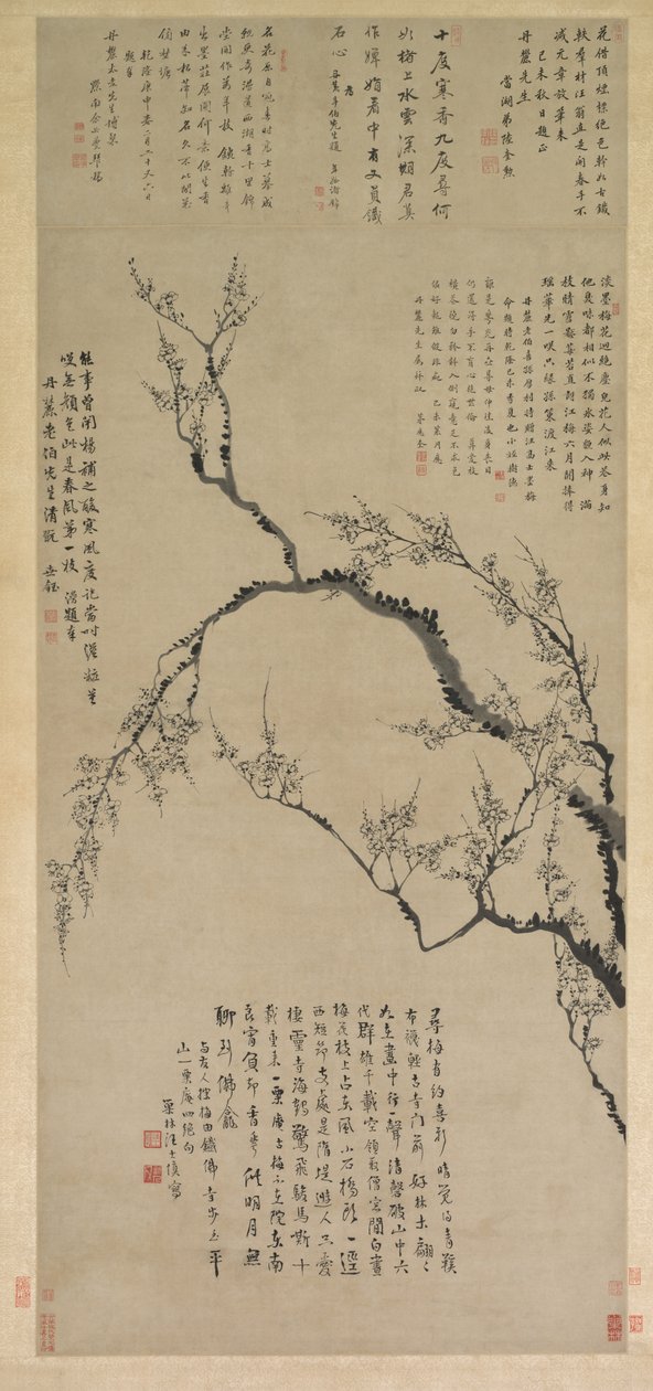 Plommonblommor, 1747. av Wang Shishen
