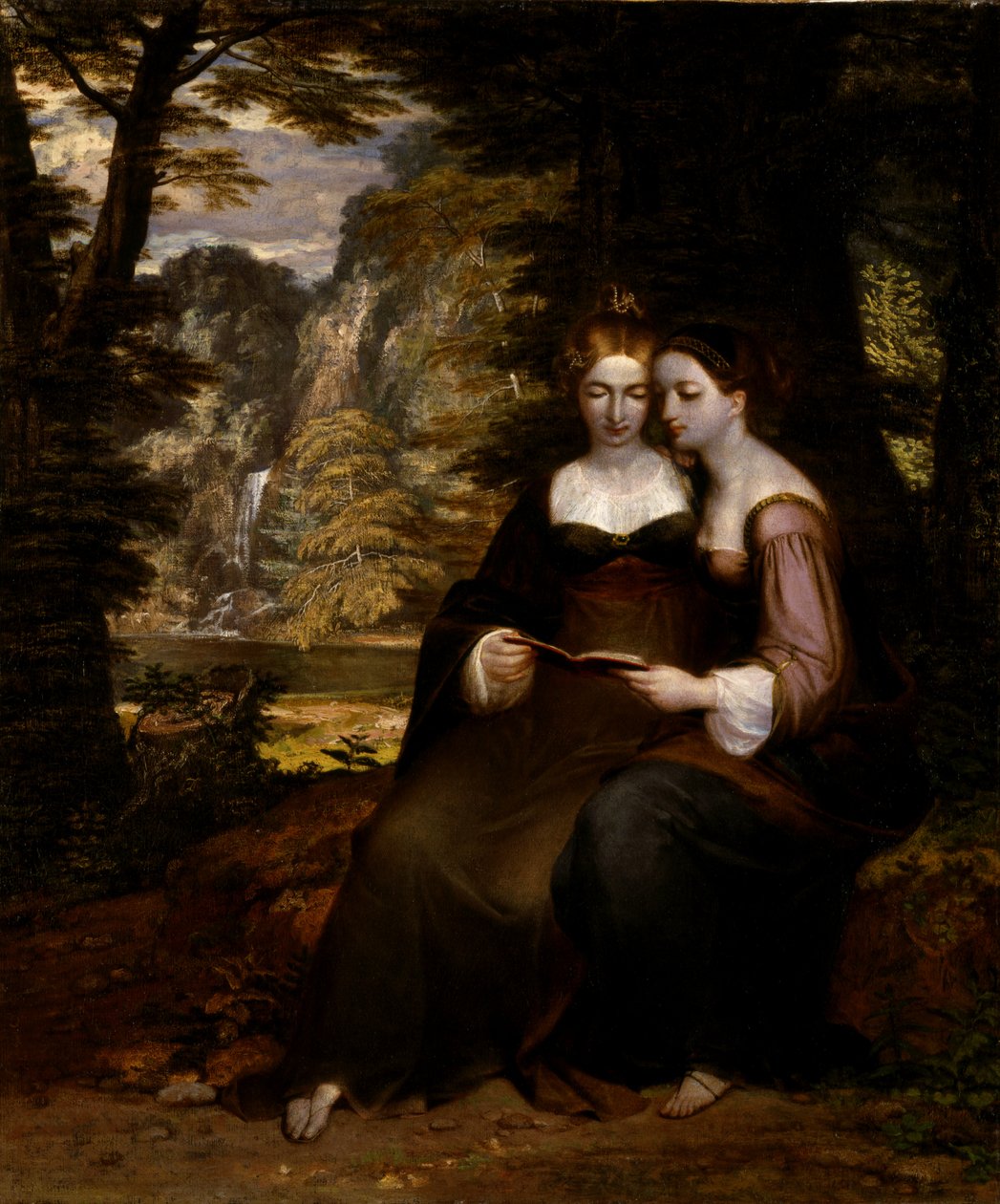 Hermia och Helena, före 1818. av Washington Allston