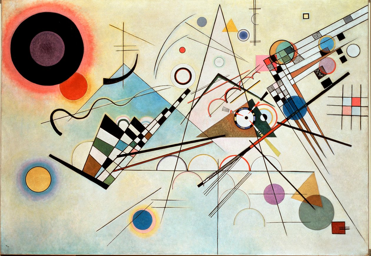 Komposition VIII Målning av Vassily Kandinsky (eller Wassily Kandinski eller Kandinskij, 1866-1944). 1915 Sön. 201x140 cm New York, Guggenheim Museum av Wassily Kandinsky