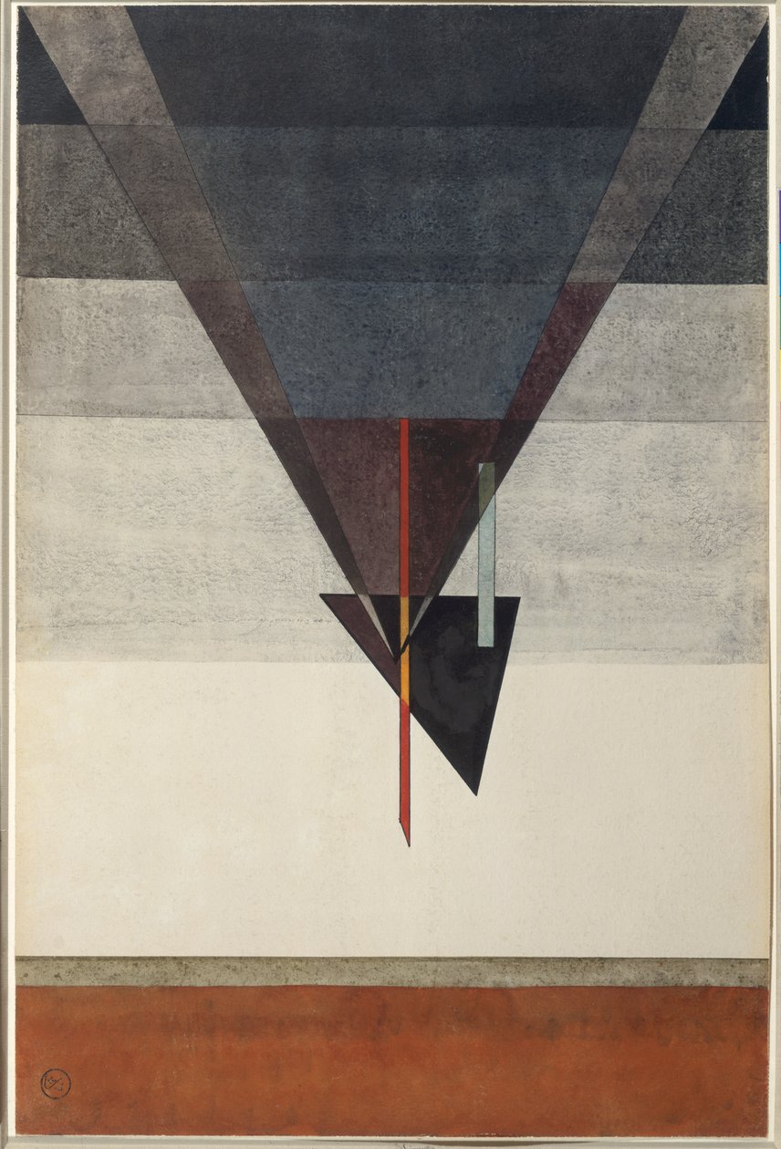 Descent, 1925 (gouache och mixed media på papper) av Wassily Kandinsky