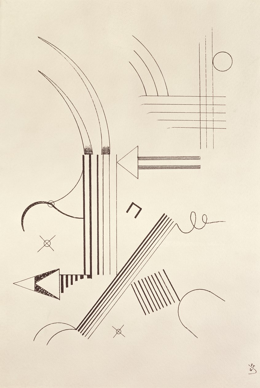 Teckning, 1933 av Wassily Kandinsky