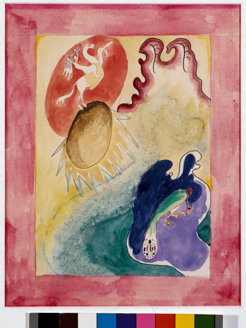 Expressionism: omslagsprojekt för almanackan av "" The Blue Rider"" av Wassily Kandinsky