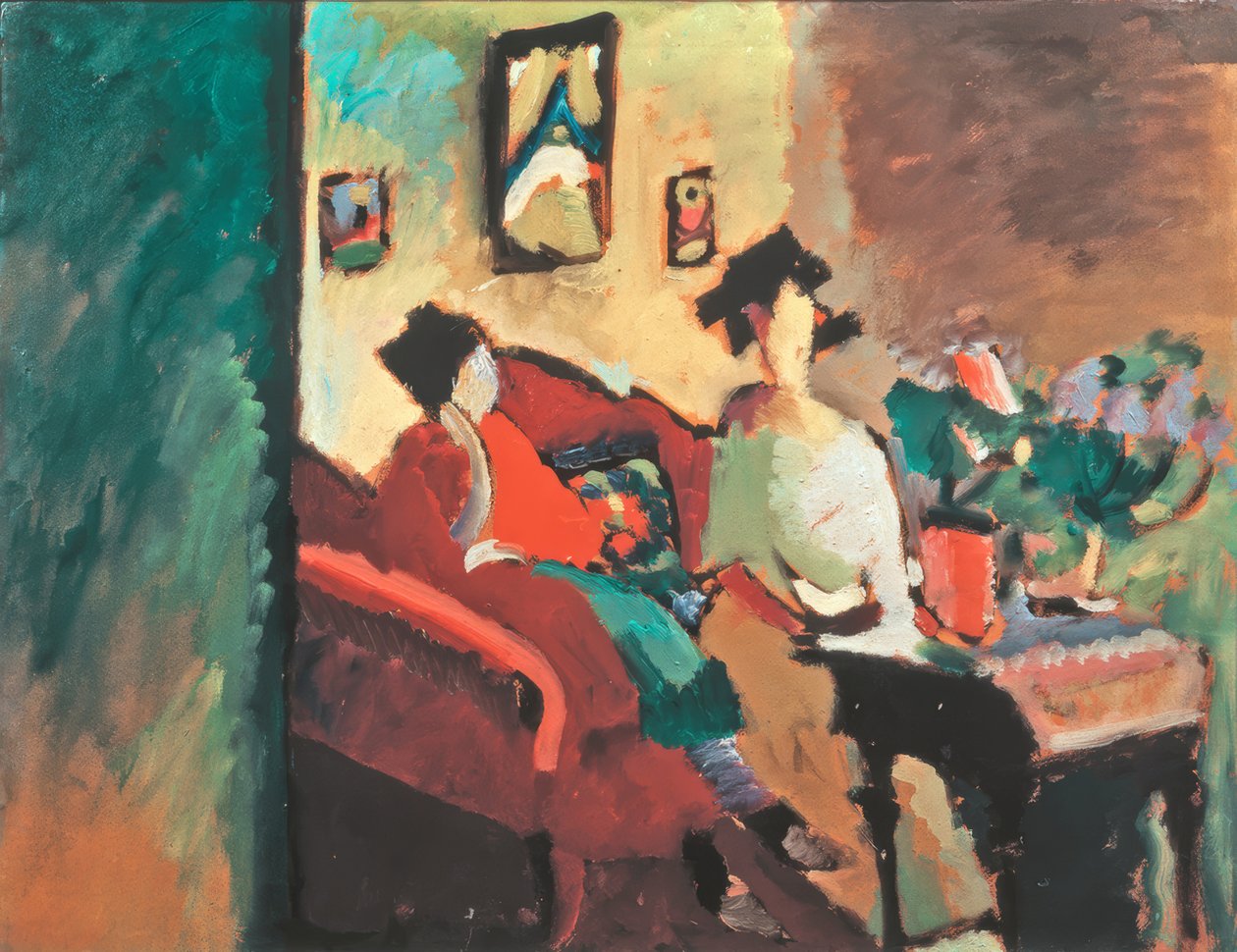 Interiör (med Gabriele Münter och Marianne von Werefkin) av Wassily Kandinsky