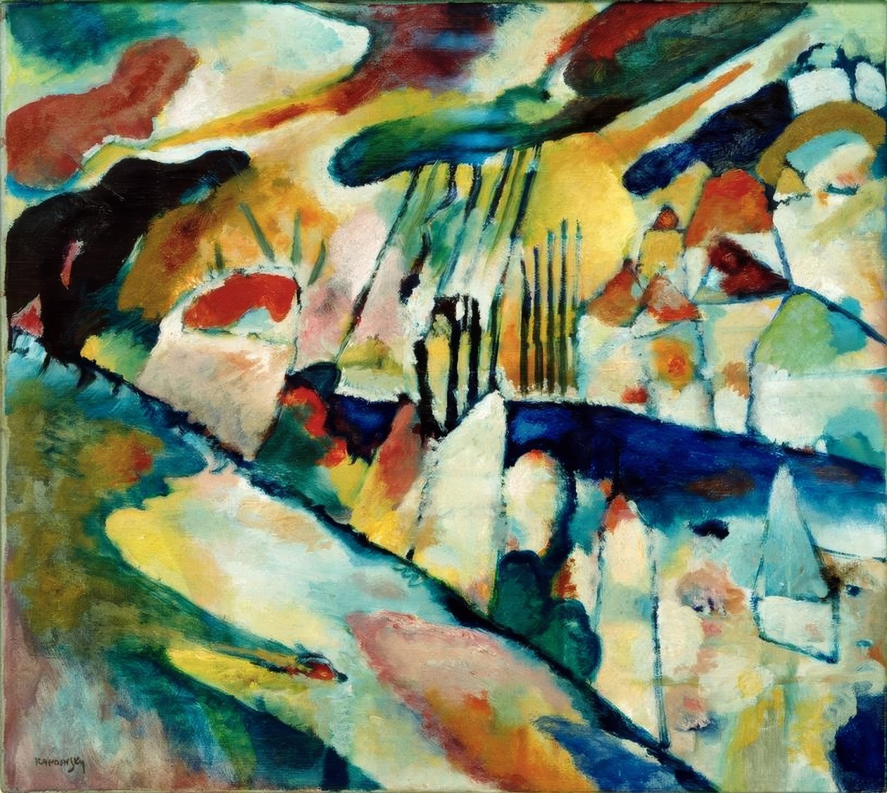 Landskap med regn av Wassily Kandinsky