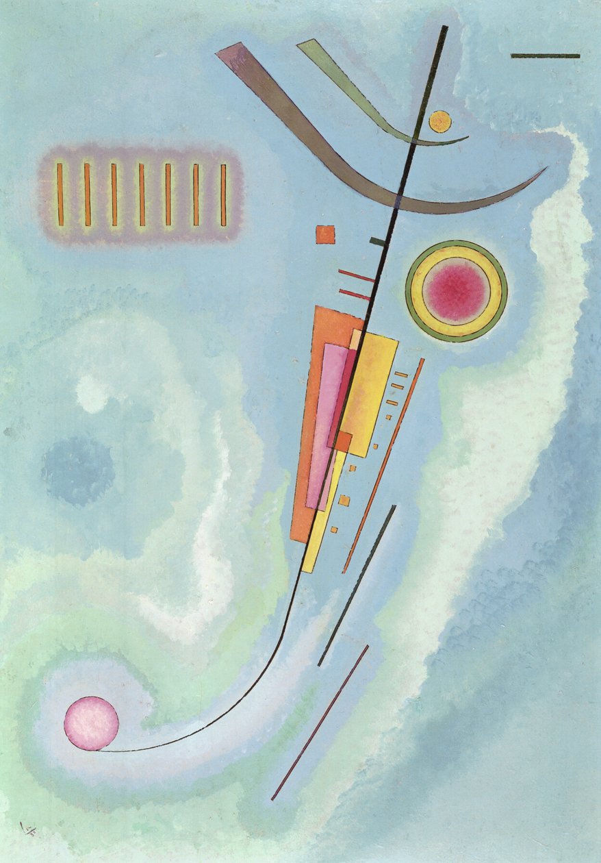 Leger, abstrakt konst, 1930 (olja på kort) av Wassily Kandinsky