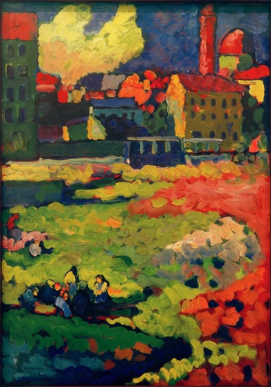 München - framför staden av Wassily Kandinsky