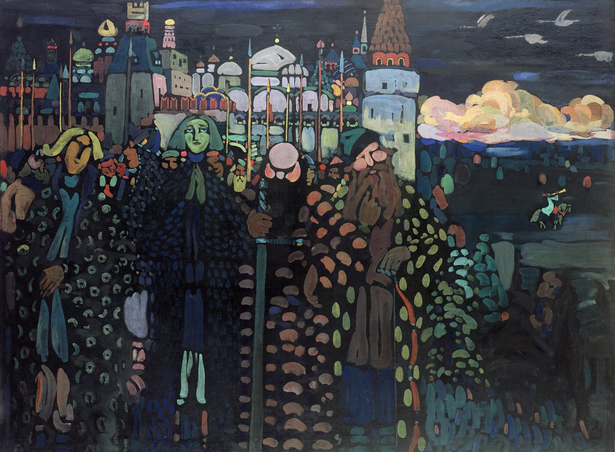 Morgon, 1909 (tempera på duk) av Wassily Kandinsky