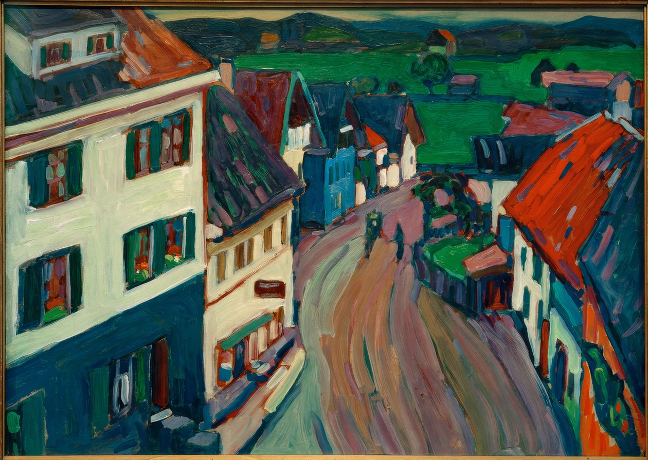 Murnau - Utsikt från fönstret i Griesbräu av Wassily Kandinsky