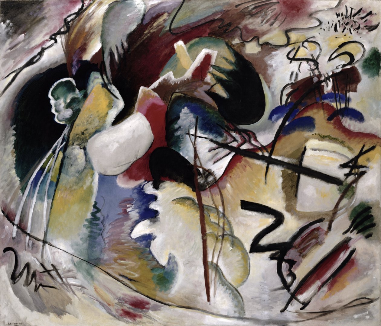 Maleri med hvid form, 1913swed av Wassily Kandinsky