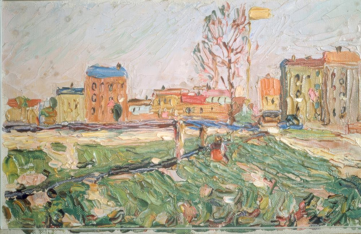 Stadslandskap (solig dag, Schwabing) av Wassily Kandinsky