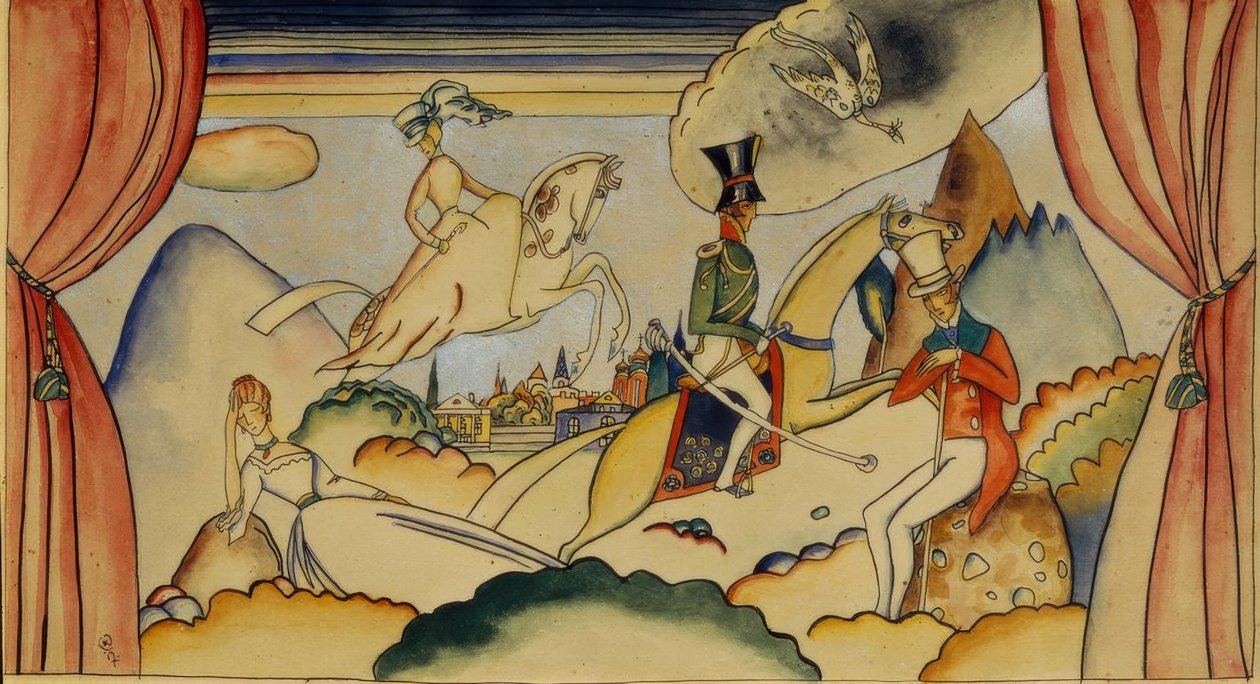 Scen med en officer av Wassily Kandinsky