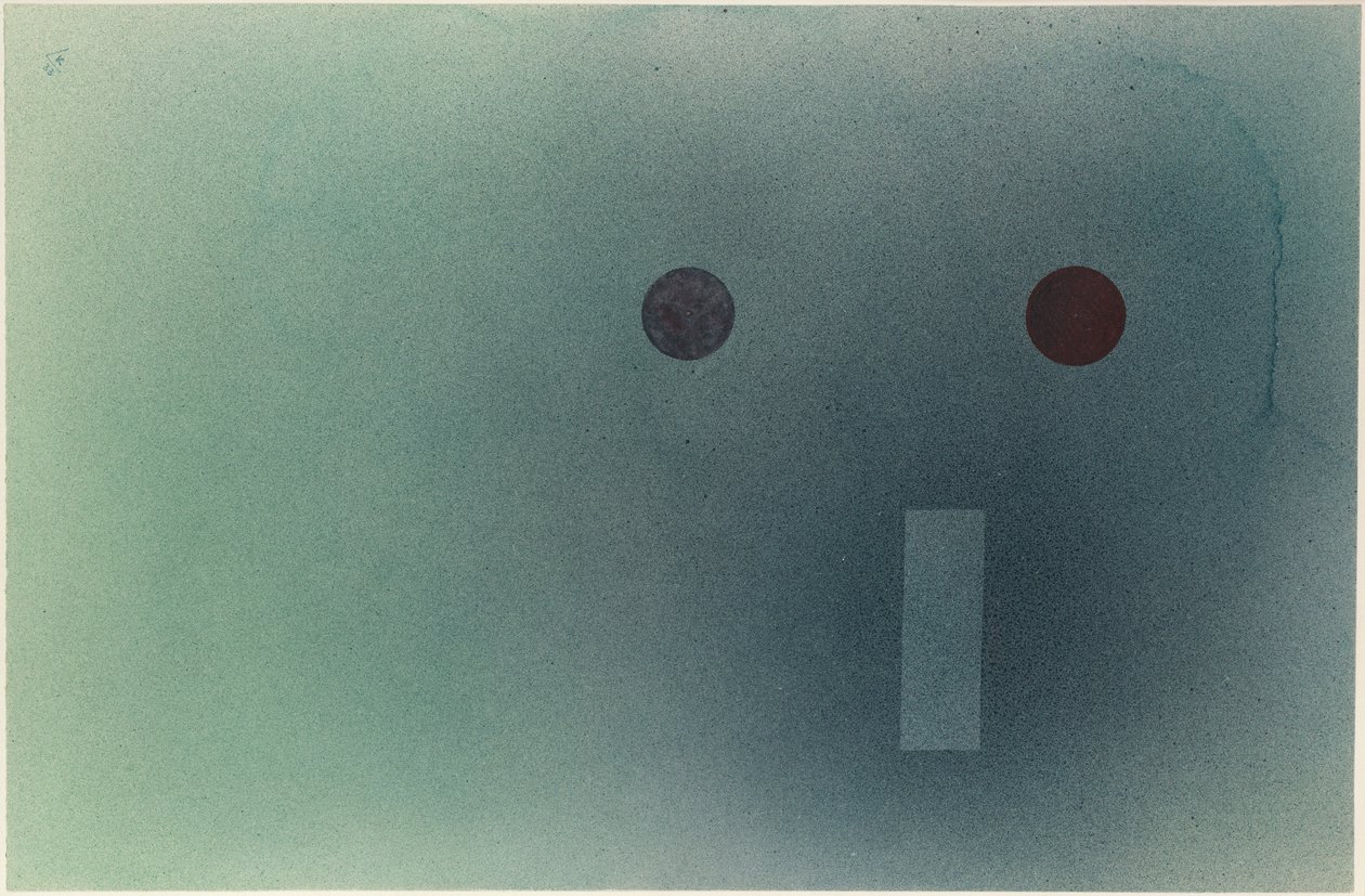 Två i ett, 1933 (wc på papper på kort) av Wassily Kandinsky
