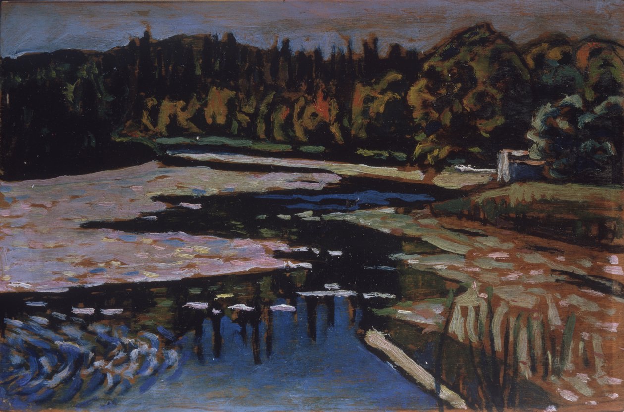 En flod på hösten av Wassily Kandinsky