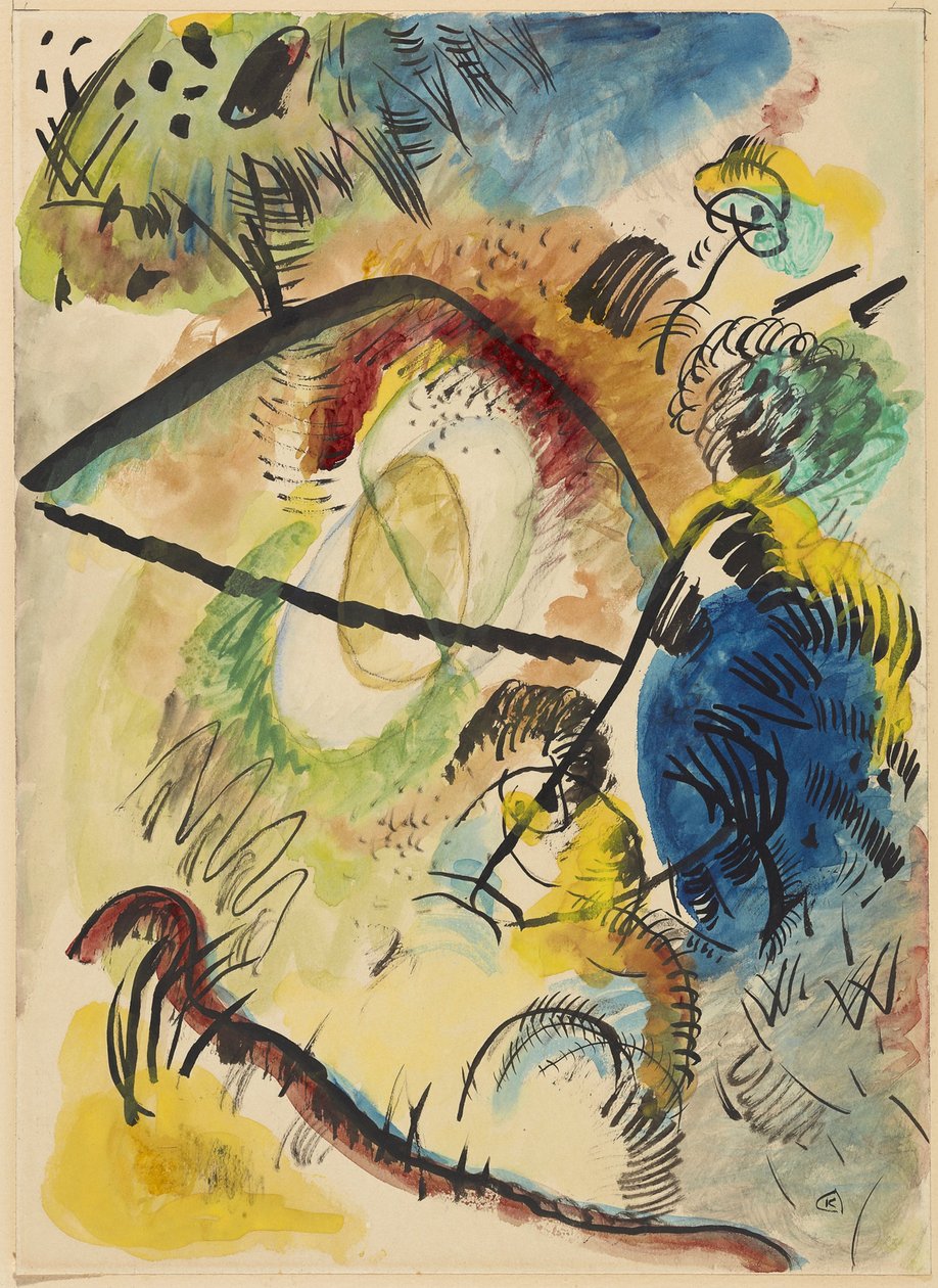 Akvarell IX (med svarta streck) av Wassily Kandinsky