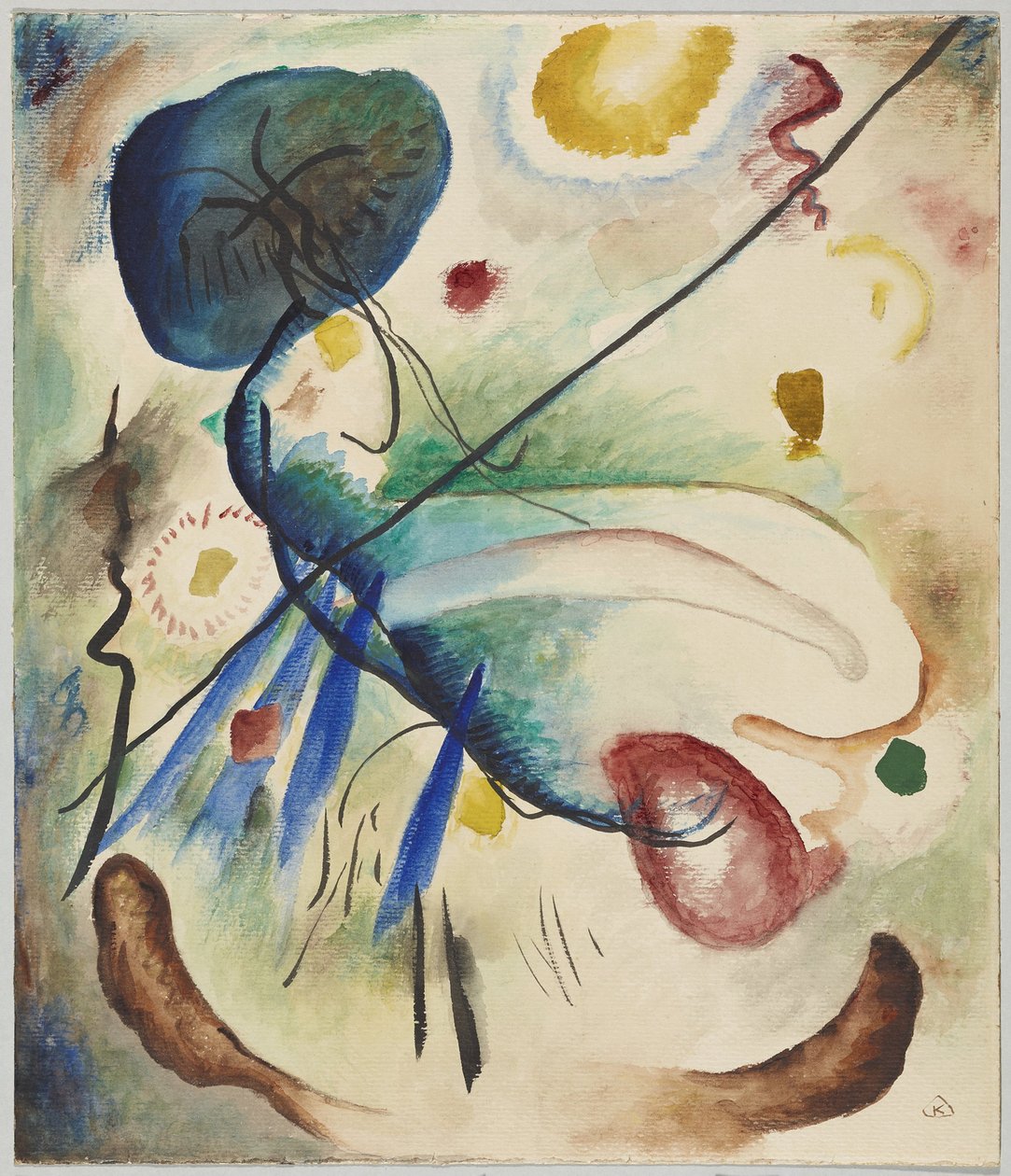 Akvarell med linje av Wassily Kandinsky
