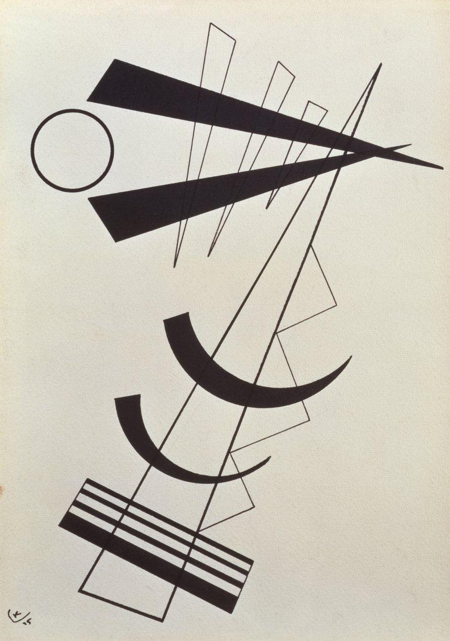 Betonade vikter i svart och vitt av Wassily Kandinsky