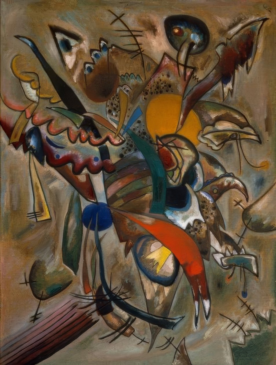 Bild med spets (komposition nr.234) av Wassily Kandinsky