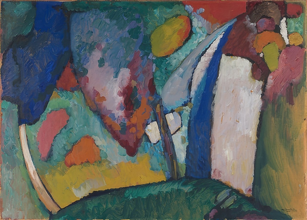 Vattenfallet. 1909 av Wassily Kandinsky
