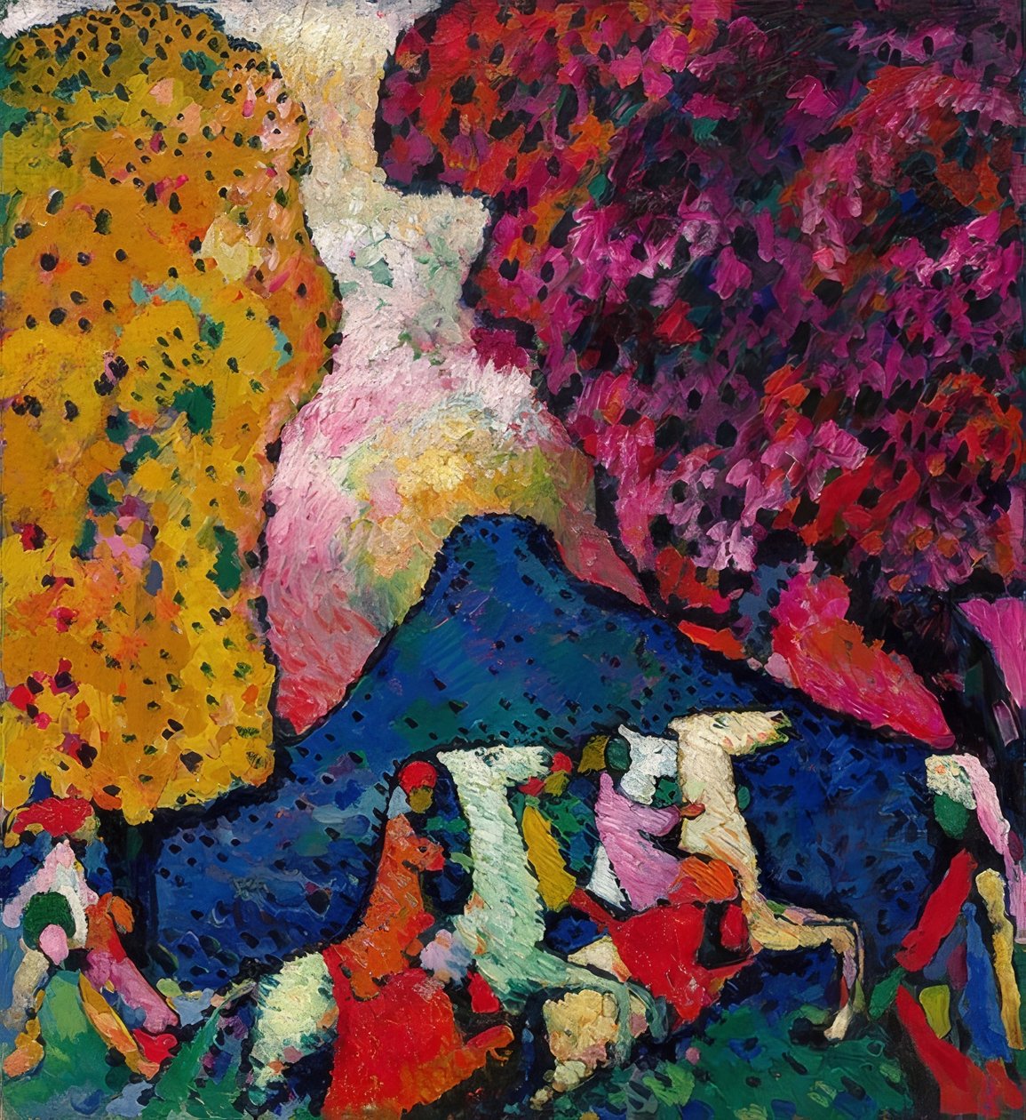 Det blå berget. 1908-09 av Wassily Kandinsky